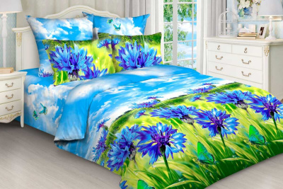 Комплект постельного белья С васильками бязь