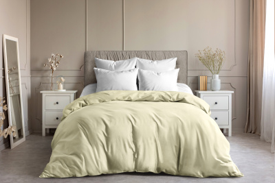 Пододеяльник поплин гл/кр 2 сп бежево-желтый